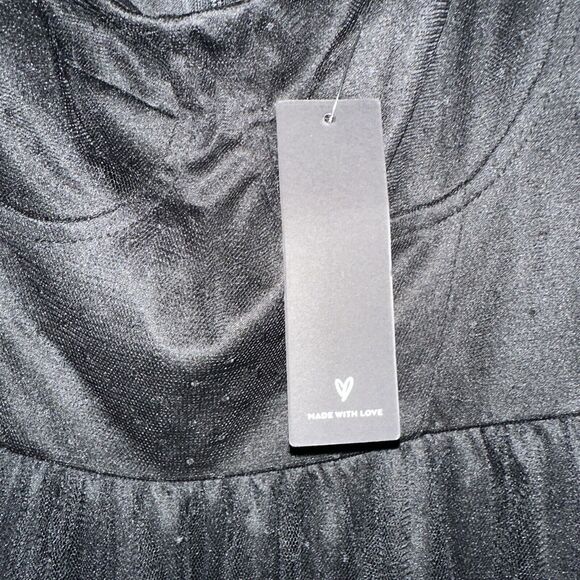 LULU'S SZ S Black For Love Mesh Tulle Tiered Ruffled Maxi Dress NEW Witchy Goth - Picture 3 of 16